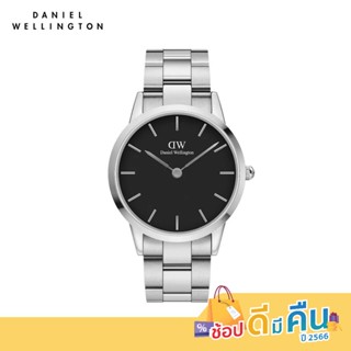 (ทักแชทรับโค้ด) Daniel Wellington นาฬิกาข้อมือ Iconic Link S Black 40มม สีเงิน