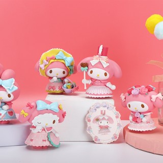 ตุ๊กตาฟิกเกอร์ อนิเมะ Melody Lolita Sanrio ของเล่นสําหรับเด็ก 6 ชิ้น ต่อชุด