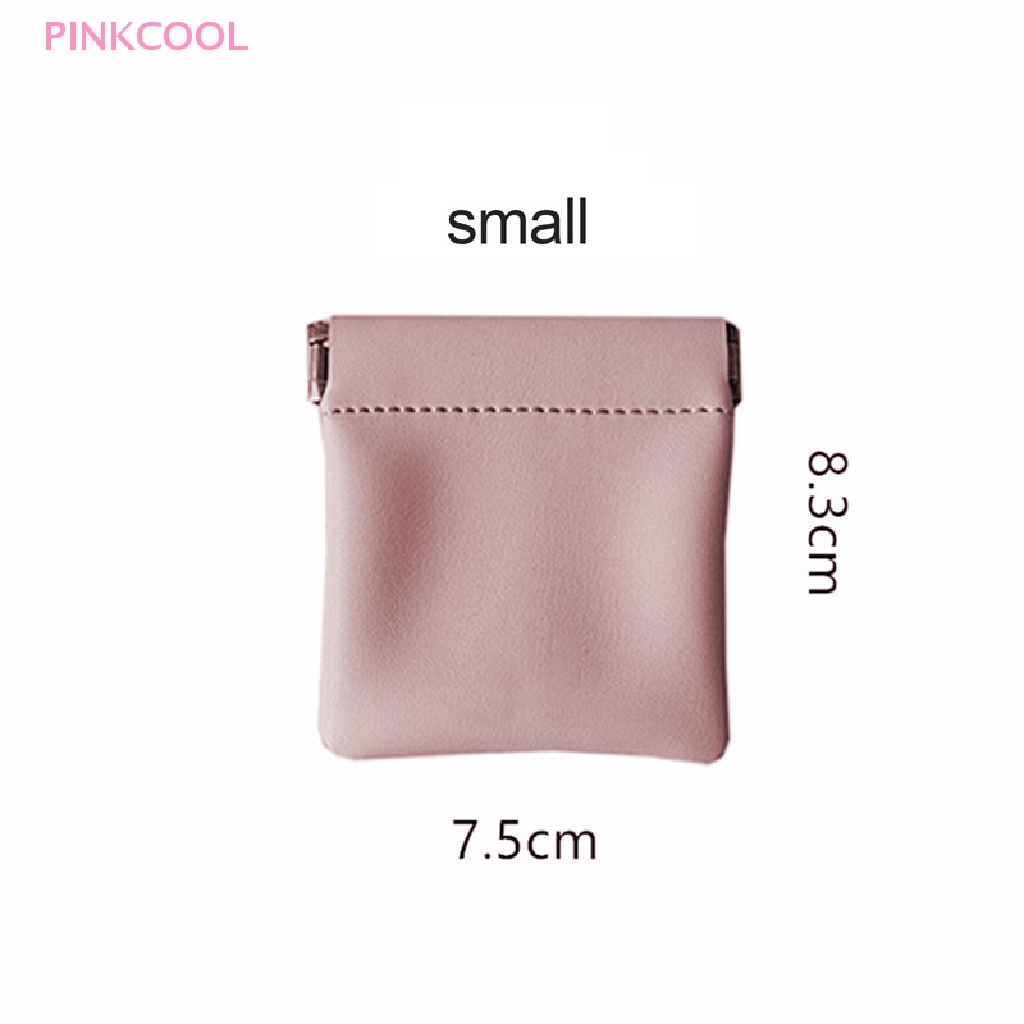 pinkcool-ขายดี-กระเป๋าหนัง-ปิดอัตโนมัติ-สําหรับใส่เหรียญ-กุญแจ-หูฟัง-เครื่องประดับ