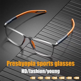ภาพหน้าปกสินค้า(+100~ +400) แว่นสายตายาว แว่นตาอ่านหนังสือ ป้องกันแสงสีฟ้า แว่นตากีฬากลางแจ้ง น้ำหนักเบา สําหรับผู้ชาย TR90 +1.00 +1.50 +2.00 +2.50 +3.00 +3.50 +4.00 สําหรับผู้ชาย ที่เกี่ยวข้อง