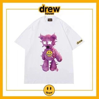 Drew House smiley co-branded Harajuku style bear short sleeve T-shirt summer trendy loose couple cotton t-shirt_03