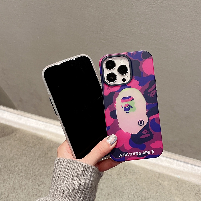 เคสโทรศัพท์มือถือแฟชั่น-เนื้อแมตต์-ลายเลเซอร์-ape-สําหรับ-iphone-14-pro-13-12-pro-max-iphone11