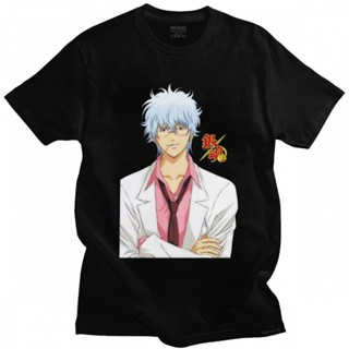 เสื้อ ยืด ผู้ชาย ที่ไม่ซ้ํากันชายญี่ปุ่นมังงะ Gintama เสื้อยืดแขนสั้นแขนสั้นเสื้อยืดผ้าฝ้ายคอโอคอกราฟิกอะนิเมะ Gint_07