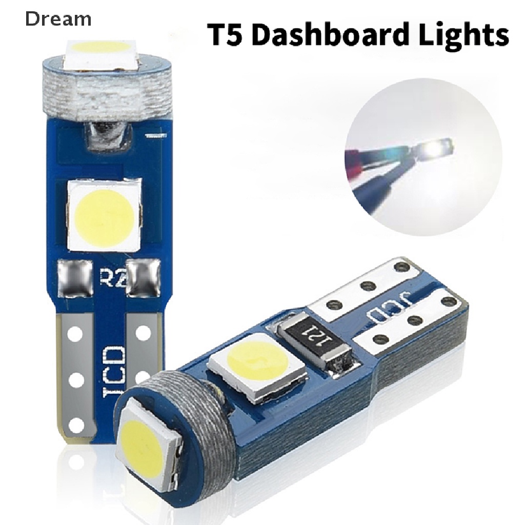 lt-dream-gt-หลอดไฟ-led-t5-w3w-w1-2w-3030-สีขาว-สําหรับติดตกแต่งภายในรถยนต์-10-ชิ้น