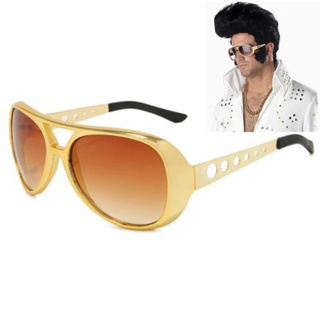 Elvis Presley The King Rock แว่นตากันแดด สีทอง ม่านบังแดด ปาร์ตี้ คอสเพลย์ แฟชั่น เครื่องประดับ สําหรับทุกเพศ