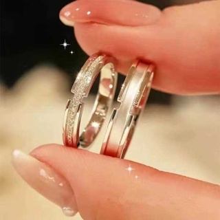 Ol แหวนหมั้นแต่งงาน ประดับเพชรคริสตัล ปรับขนาดได้ เครื่องประดับแฟชั่น สําหรับผู้ชาย และผู้หญิง
