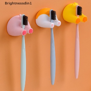 [Brightnessdin1] ตะขอแขวนแปรงสีฟัน รูปหางสัตว์ ไม่ต้องเจาะรู มีกาวในตัว