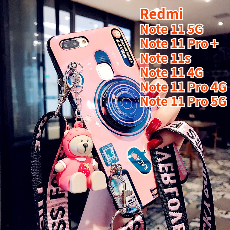 เคสโทรศัพท์มือถือ-ซิลิโคน-พร้อมสายคล้อง-และตุ๊กตาน่ารัก-สําหรับ-redmi-note-11-note-11s-redmi-note-11-pro-redmi-note-11-pro