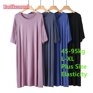 พร้อมส่ง ชุดเดรสยาว คอกลม แขนสั้น ผ้าฝ้าย ทรงหลวม ขนาดใหญ่ เรียบง่าย แฟชั่นฤดูร้อน สําหรับสตรีตั้งครรภ์