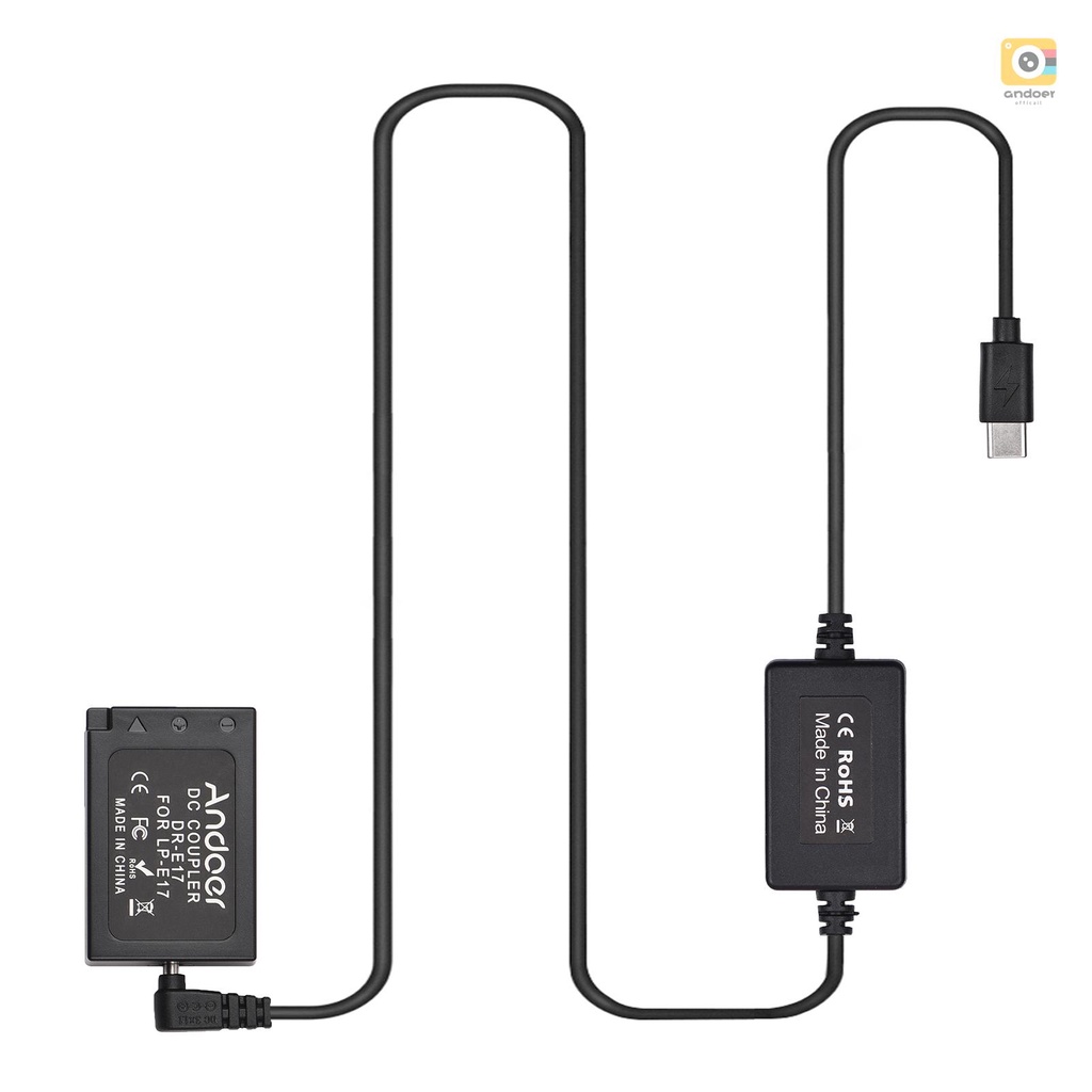 Câble USB CA-PS700 + Batterie Factice DR-E17 + Adaptateur QC3.0 Pour Canon EOS M3 M5 M6 M6 Mark II