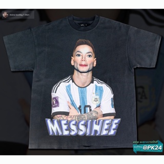 2023เสื้อยืดคอตตอน 100% Michael Jackson x Lionel Messi-Bootleg T-Shirt