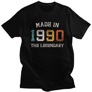 Fashion T-Shirt Mens Made In 1990 Limited Edition Short Sleeve Cotton Tshirt Summer Tops 30th 30 Years Old Birthda_03