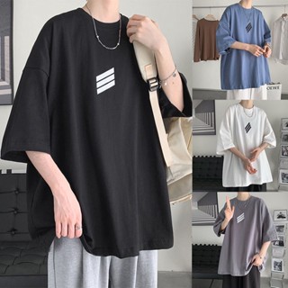เสื้อยืดแขนสั้นคอตตอน100% สำหรับฤดูร้อนเสื้อยืดชายแขนสั้นทรงหลวมแฟชั่นสไตล์เกาหลี ins เสื้อลำลองBOY172