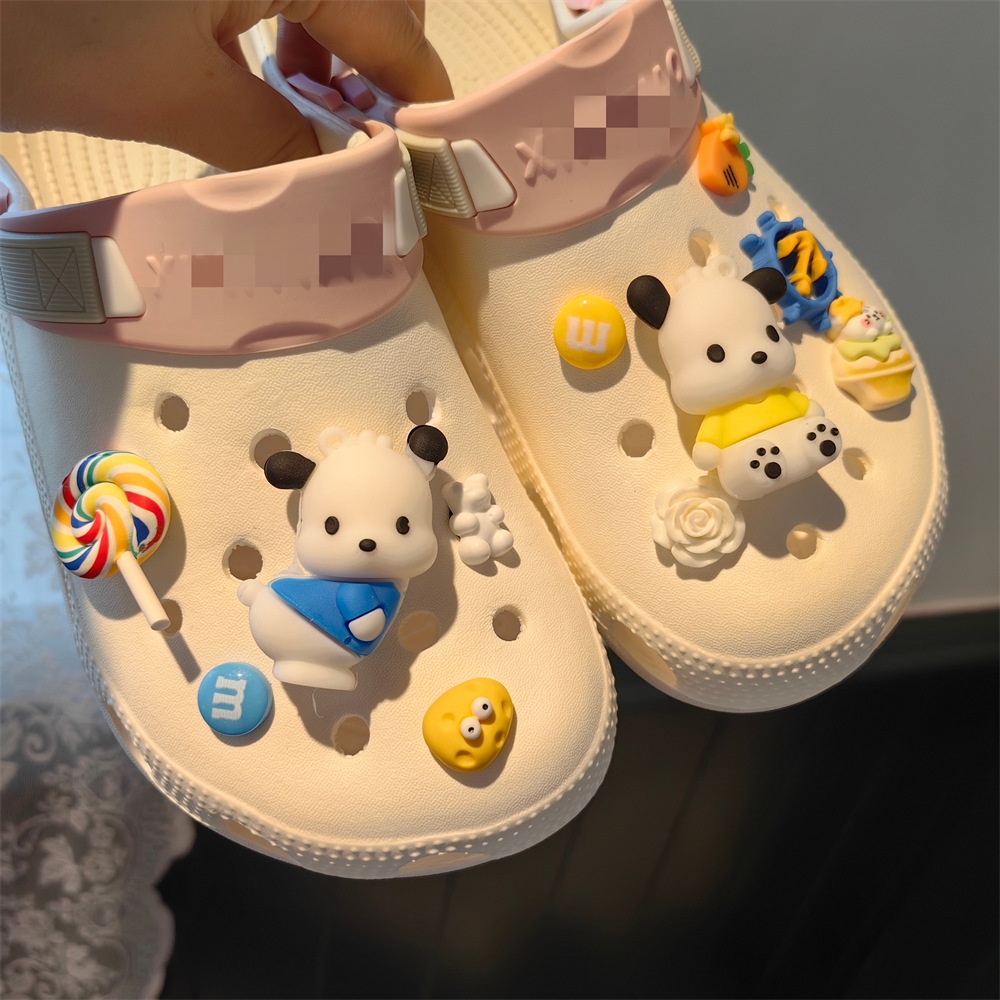 crocs-เครื่องประดับ-จี้การ์ตูน-mario-game-jibits-donut-jibitz-charm-pin-macaron-food-croc-jibbits-bear-dog-สําหรับตกแต่งรองเท้าผู้หญิง