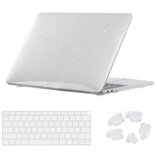 เคสแล็ปท็อป พลาสติก ลายกลิตเตอร์ สําหรับ MacBook Air Pro Max M2 13 14 16 นิ้ว