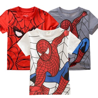 Baju Spiderman Budak Lelaki Spiderman Print Short Sleeve Boys Kids Toddler Spiderman Tshirt_08