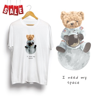 เสื้อยืดแขนสั้นคอกลม Cotton 100% สกรีนลาย TEDDY BEAR SPACE_02