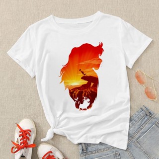 Party Vintage Womens T shirt The Lion King Simba Printed Aesthetic Clothes White Basic Tops_01