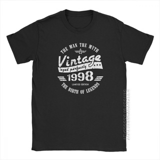 Vintage 1998 21St Birthday Tee Shirt Gift For Men Anniversary T Shirts Man Clothes Pure Cotton Leisure T-Shirt Funn_03