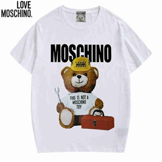 Mens and womens same TEEMOS-CHINO fashion casual cotton color bear print large size short-sleeved T-shirt collar _07