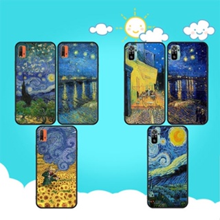 เคสโทรศัพท์มือถือแบบนิ่ม ลาย Van Gogh Starry Night สีดํา สําหรับ Redmi 10c 10X 4G Note 5 5 Pro 6 6 Pro 7 7 Pro
