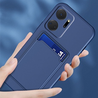 เคสโทรศัพท์มือถือ TPU แบบนิ่ม สีพื้น พร้อมช่องใส่บัตร สําหรับ Honor X9a X8 5G X7a X6 4G X9a X7a