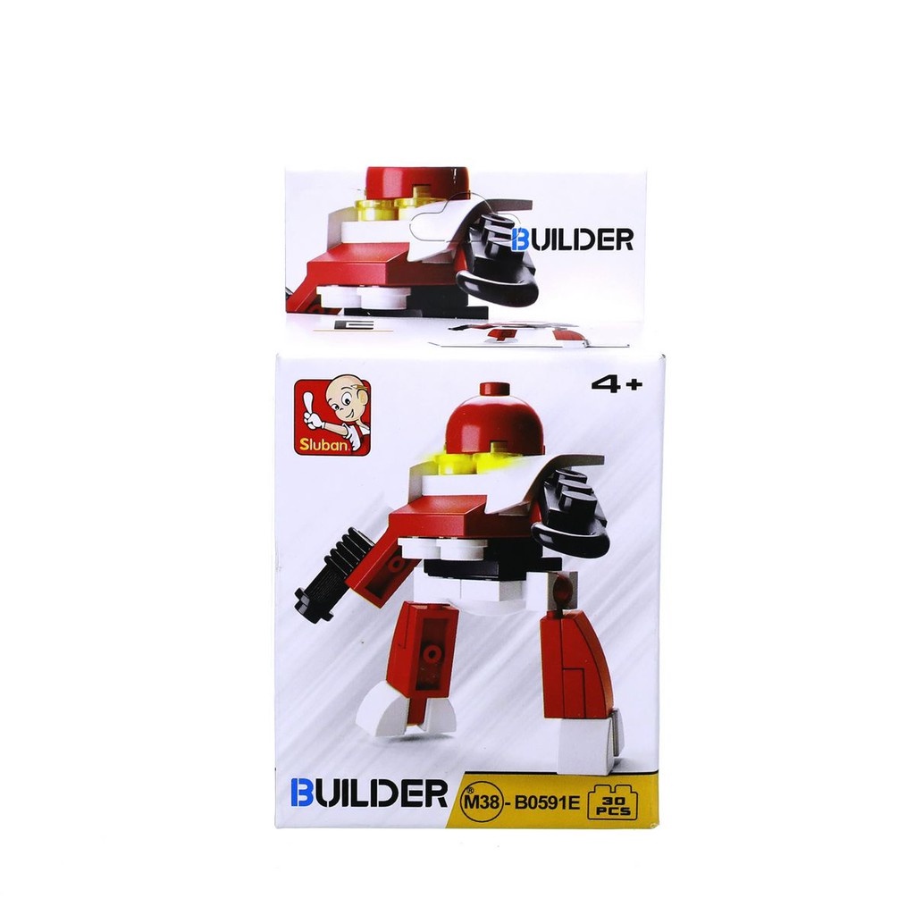 ตัวต่อ-บล็อก-หุ่นยนต์-ของเล่น-sluban-red-colour-robot-blocks-toy-model