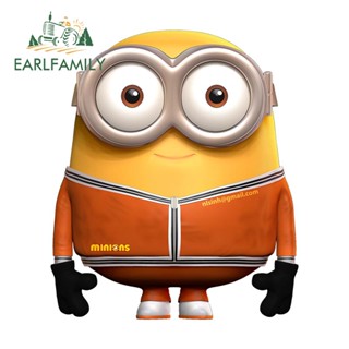 Earlfamily สติกเกอร์ ลายการ์ตูน Bob the Minion กันน้ํา สําหรับติดตกแต่งกระจกรถยนต์ รถจักรยานยนต์ 13 ซม. x 11.1 ซม.