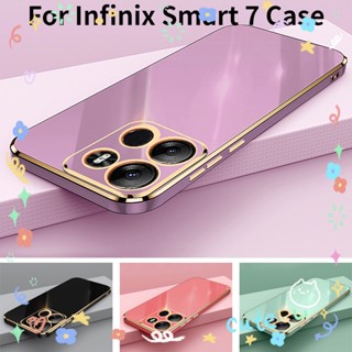 เคสโทรศัพท์มือถือ ชุบไฟฟ้า 6D ขอบตรง สําหรับ Infinix Smart 7