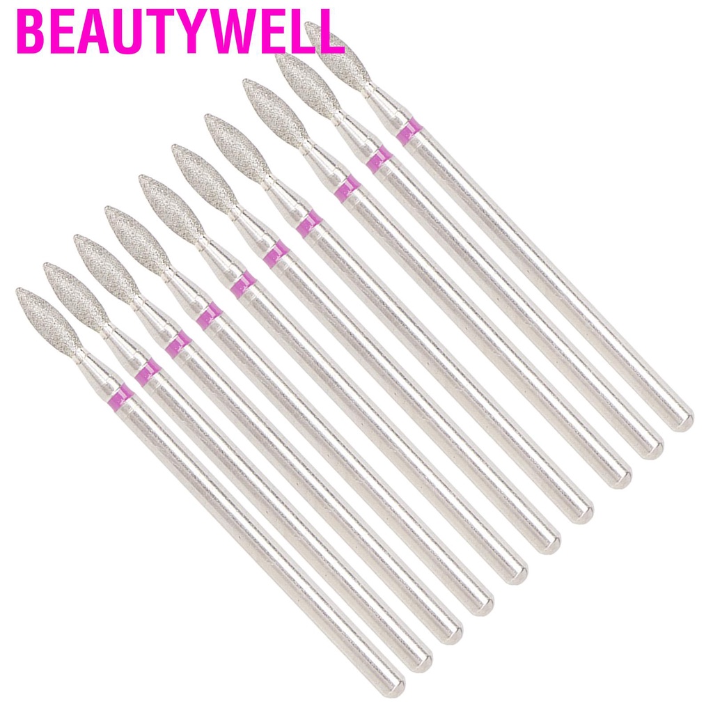 Beautywell 50pcs Flame Nail Drill Bit Carborundum Cuticle Remover Bits