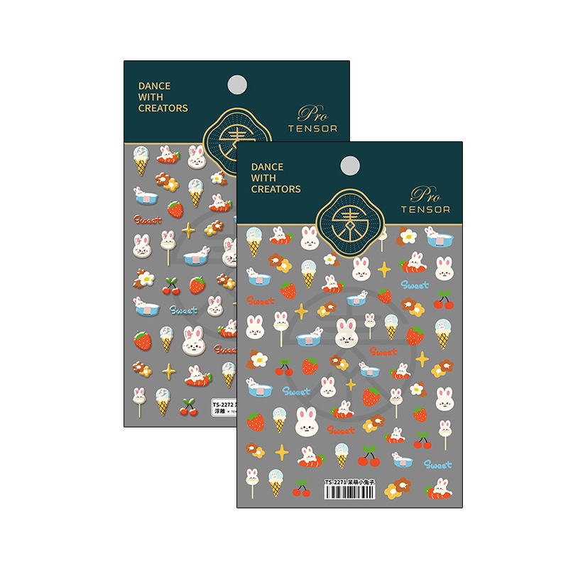 coral-sea-สติกเกอร์-ลายกระต่ายน่ารัก-5d-สําหรับติดตกแต่งเล็บ-ts-2271