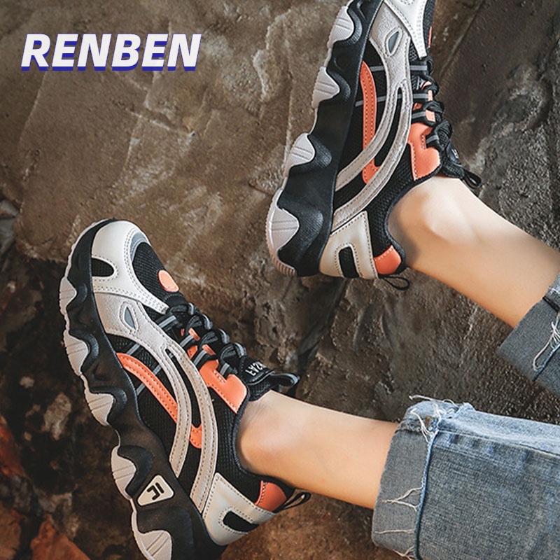 renben-รองเท้าผู้หญิงรุ่นพ่อของเกาหลี-กีฬาแฟชั่นใหม่รองเท้าสตรีสูง-ลำลอง