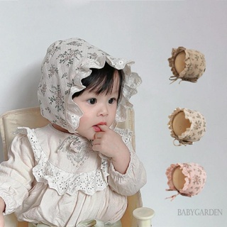 Babygarden- หมวกบันเน็ต พิมพ์ลายดอกไม้ ลูกไม้ คริสเตน สําหรับเด็ก