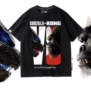 ☄Godzilla vs King Kong t-shirt men s movie around 2022 new cotton summer top half-sleeved tide brand_01
