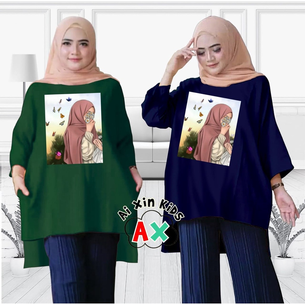 เสื้อยืด-เสื้อทูนิค-hijab-flower-xl