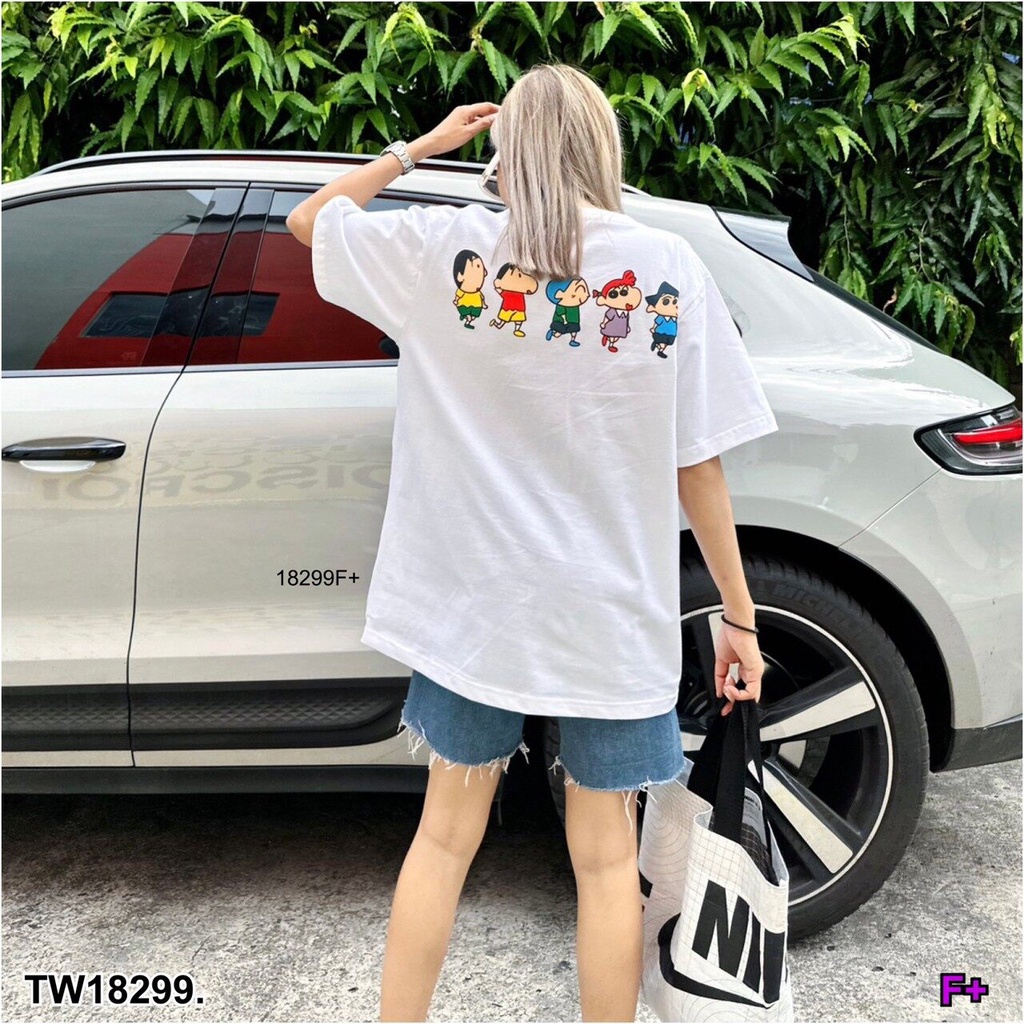 ใหม่เอี่ยมtw18299-เสื้อยืด-t-shirt-oversize-สกรีนลายการ์ตูน