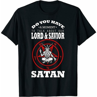 เสื้อยืดผ้าฝ้ายพิมพ์ลายคลาสสิก เสื้อยืด พิมพ์ลาย God and Savior Satan blackcraft Cult Witchcraft ป้องกันพระคริสต์_01