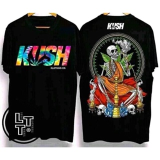 KUSH Vintage Inspired Cotton Oversized T-Shirt For Men Colored Front Design （Death Smoke）Unisex_01