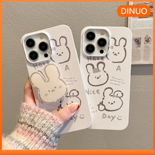 Dinuo-เคสโทรศัพท์มือถือซิลิโคน ลายการ์ตูนกระต่ายน่ารัก พร้อมขาตั้ง สําหรับ Apple Iphone 14promax 13 11