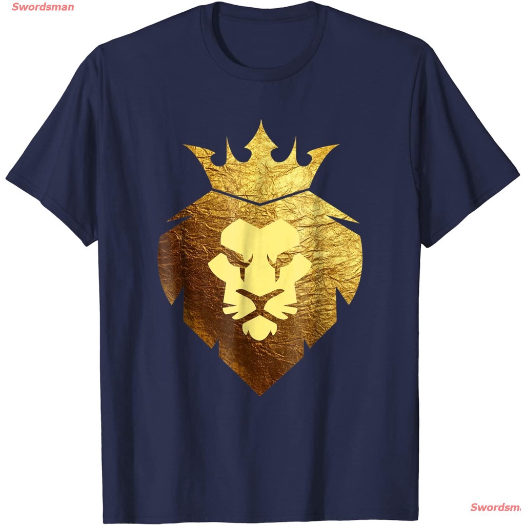 เสื้อทหาร-เสื้อยืดลำลอง-mens-king-of-the-jungle-shirt-gold-king-lion-crown-tshirt-popular-t-shirts-05