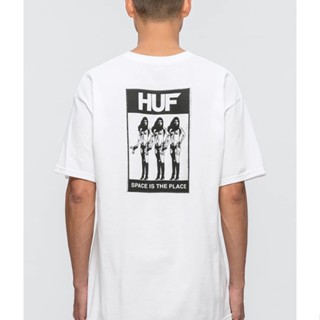 ใหม่ เสื้อยืดผ้าฝ้าย แขนสั้น พิมพ์ลาย HUF SPACE เป็นสถานที่