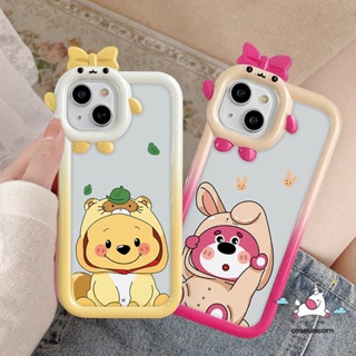 เคสโทรศัพท์มือถือแบบนิ่ม ลายการ์ตูนหมีพูห์ สตรอว์เบอร์รี่ สําหรับ OPPO A17 A95 A16 A15 A17K A3s A57 A74 A12 A5s A76 A55 A96 A54 A16K A7 A77 A77s A53 A16E A31 A5 A9 A52 Reno 5 7Z