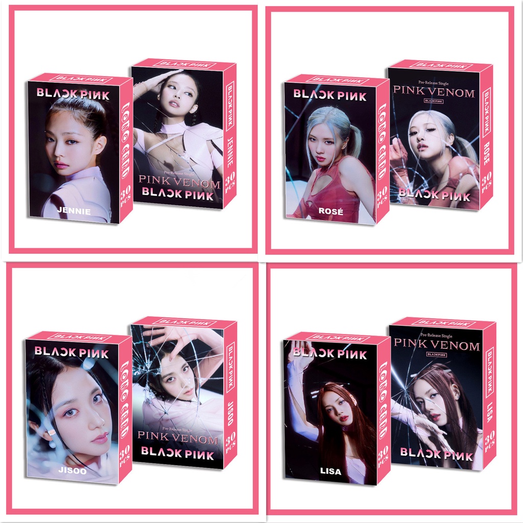 โปสการ์ดโลโม่-bp-อัลบั้ม-pink-venom-lisa-jennie-jisoo-rose-สีดํา-สีชมพู-จํานวน-30-ชิ้น-ต่อกล่อง-พร้อมส่ง