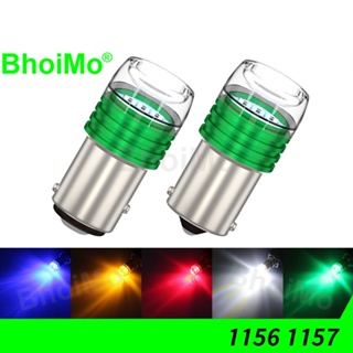 Bhoimo หลอดไฟเลี้ยว LED 4SMD T10 W5W 1156 P21W BA15S 1157 BAY15D P21/5W 5630 3SMD DC12V สําหรับรถยนต์