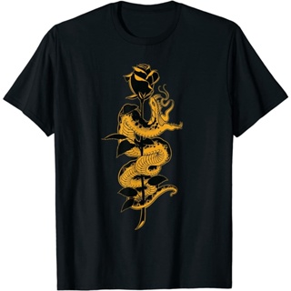 Daily Wear Summer Cotton Snake And R0Se Traditional Tatt00 Great Gift T-Shirt_01