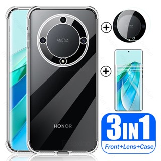 3in1 เคสซิลิโคนนิ่ม แบบใส ป้องกันหน้าจอ 6.67 นิ้ว สําหรับ Honorx9a 5G RMO-NX1 Honor X9a X 9a X9 a 5G