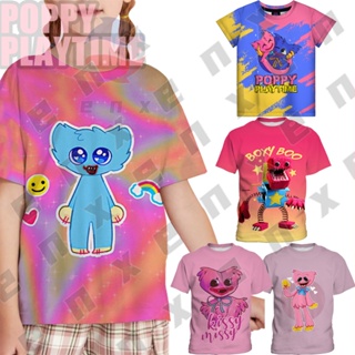 Poppy PLAYTIME เสื้อเชิ้ต พิมพ์ลายเกมสยองขวัญ แฟชั่นสําหรับเด็กผู้หญิง อายุ 3-13 ปี