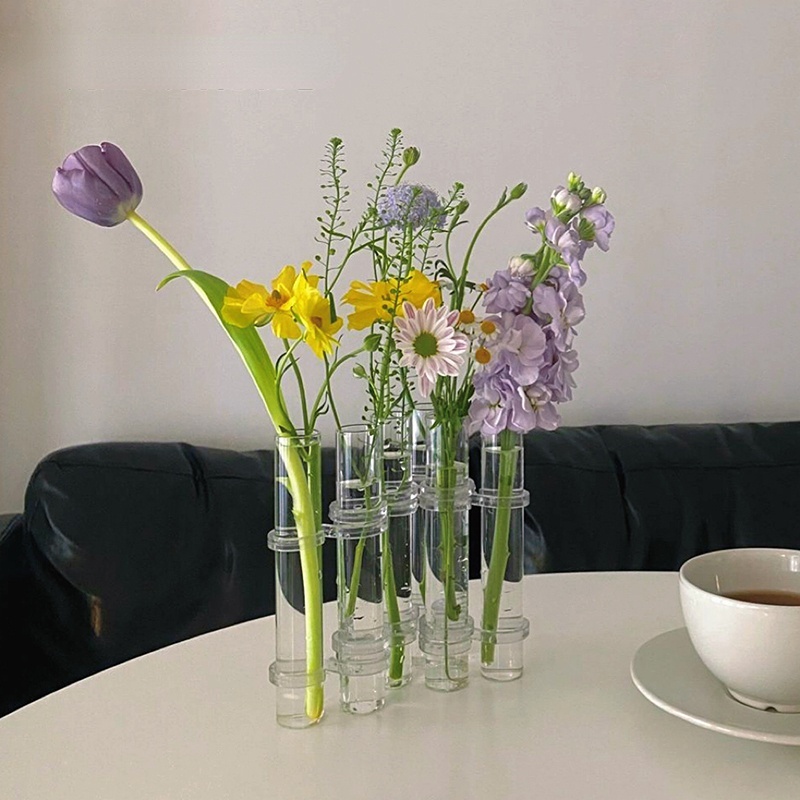 แจกันดอกไม้ไฮโดรโปนิก-แบบหลอดแก้ว-สําหรับตกแต่งบ้าน-พร็อพถ่ายภาพ
