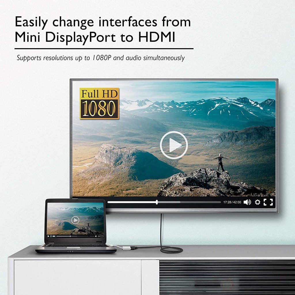 Mini Thunderbolt Mini Display Port To HDMI สำหรับ noteBook และ ...