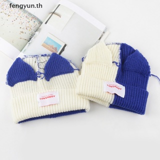 Fengyun หมวกบีนนี่ ผ้าวูลถัก แต่งหูแมวน่ารัก ให้ความอบอุ่น เหมาะกับฤดูหนาว ของขวัญคริสต์มาส สไตล์ฮิปฮอป สําหรับผู้หญิง TH